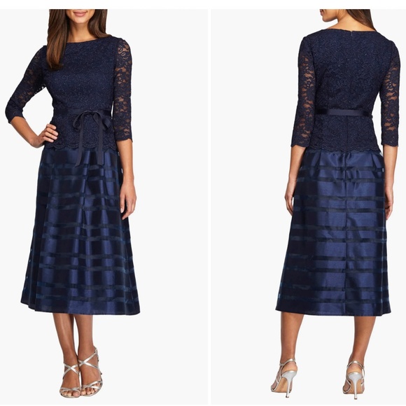 Alex Evenings: Mixed Media Fit & Flare Dress (NWOT) - Picture 3 of 4